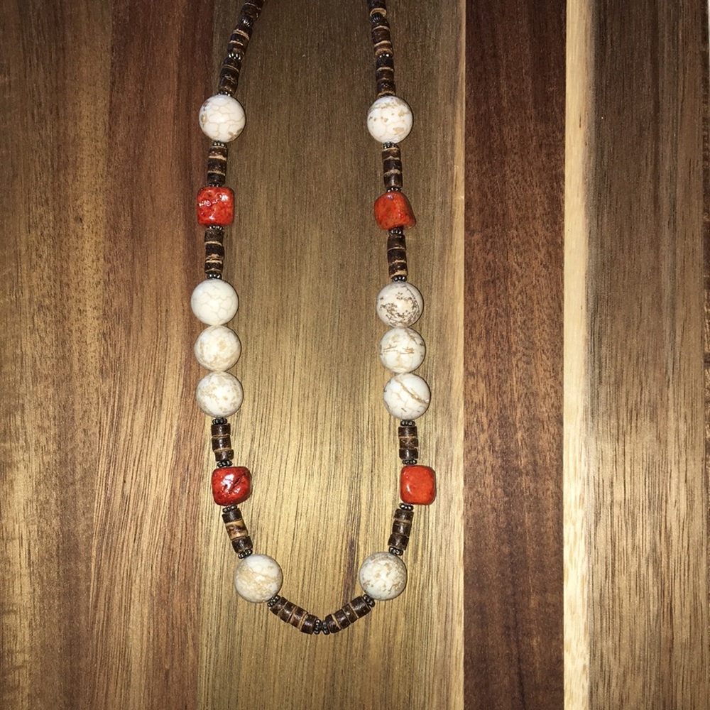 4/$20 stone and wood necklace